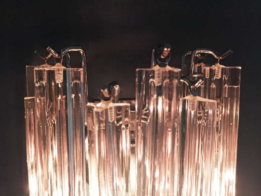 Murano Wall Lamp | 9 Pink Prism Glass | Set of 2