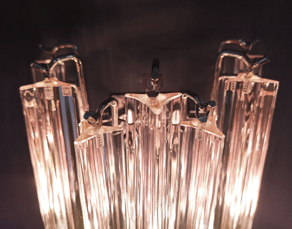 Murano Wall Lamp | 9 Pink Prism Glass | Set of 2