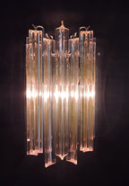 Murano Wall Lamp | 9 Pink Prism Glass | Set of 2