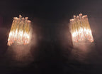 Murano Wall Lamp | 9 Pink Prism Glass | Set of 2
