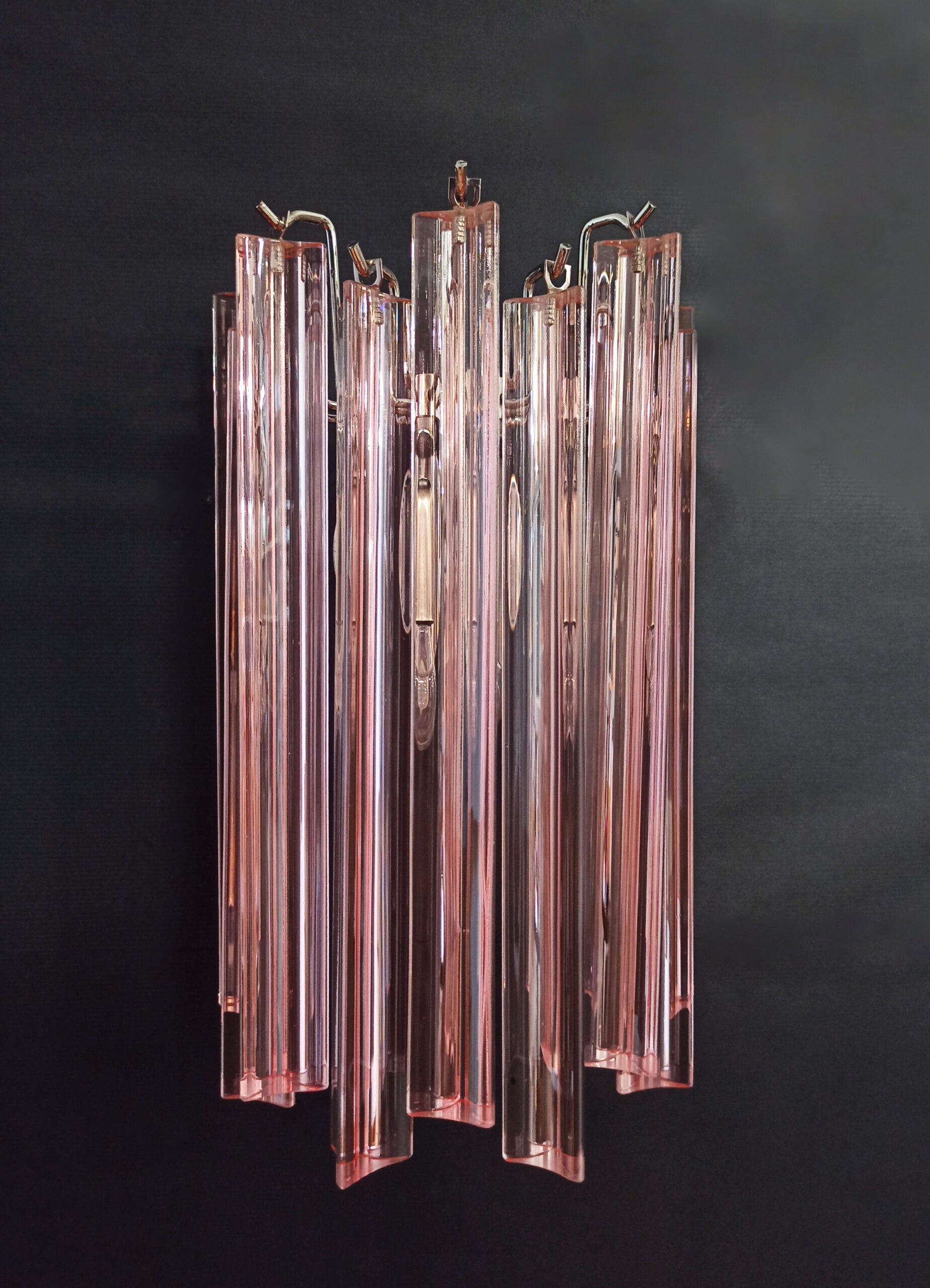 Murano Wall Lamp | 9 Pink Prism Glass | Set of 2