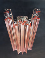 Murano Wall Lamp | 9 Pink Prism Glass | Set of 2