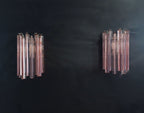 Murano Wall Lamp | 9 Pink Prism Glass | Set of 2