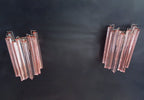 Murano Wall Lamp | 9 Pink Prism Glass | Set of 2