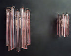 Murano Wall Lamp | 9 Pink Prism Glass | Set of 2