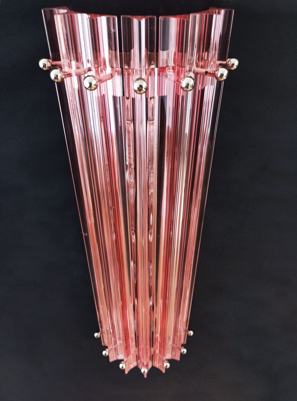 Murano Wall Lamp | 7 Pink Prism Glass | Set of 2