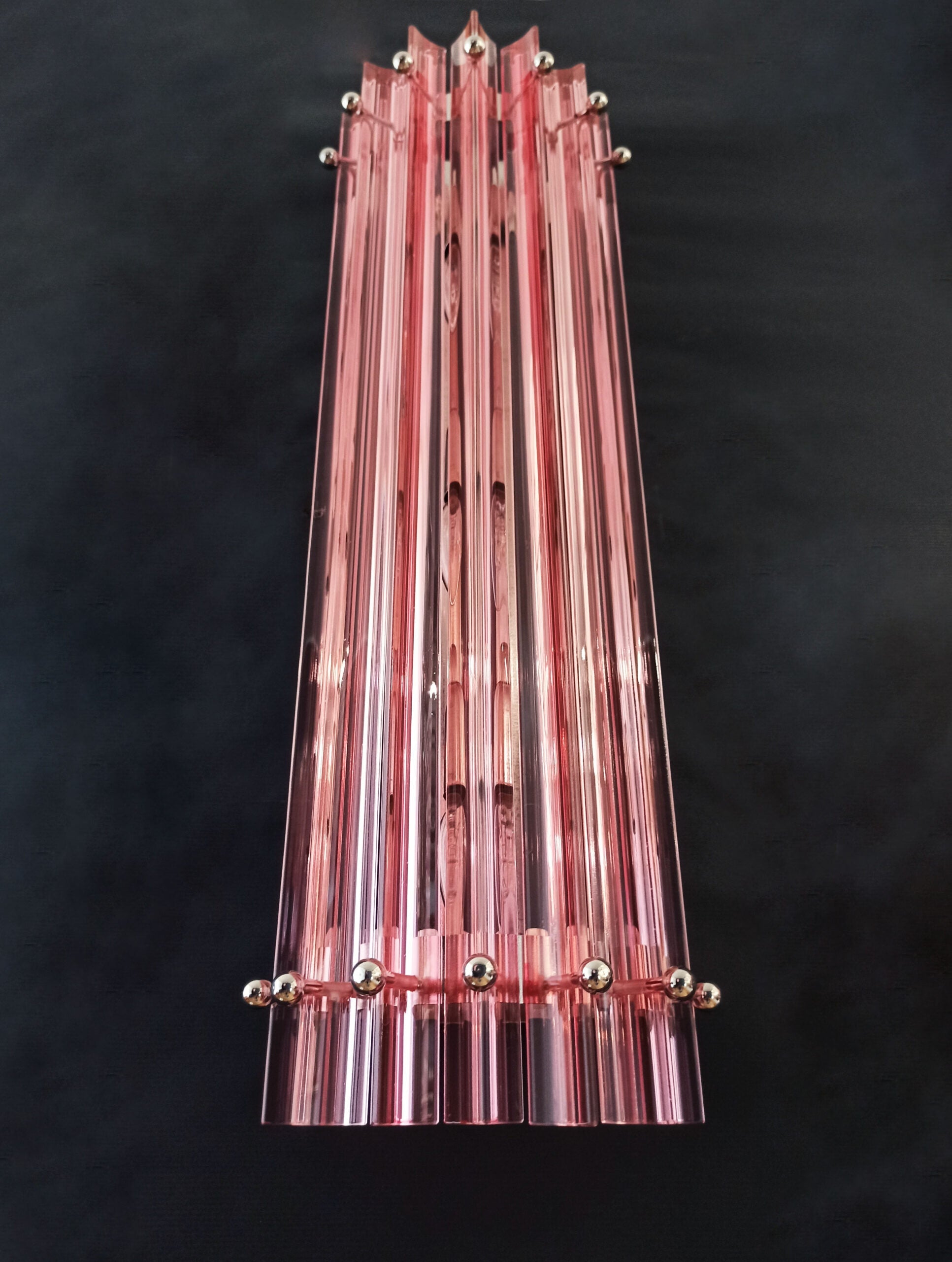 Murano Wall Lamp | 7 Pink Prism Glass | Set of 2