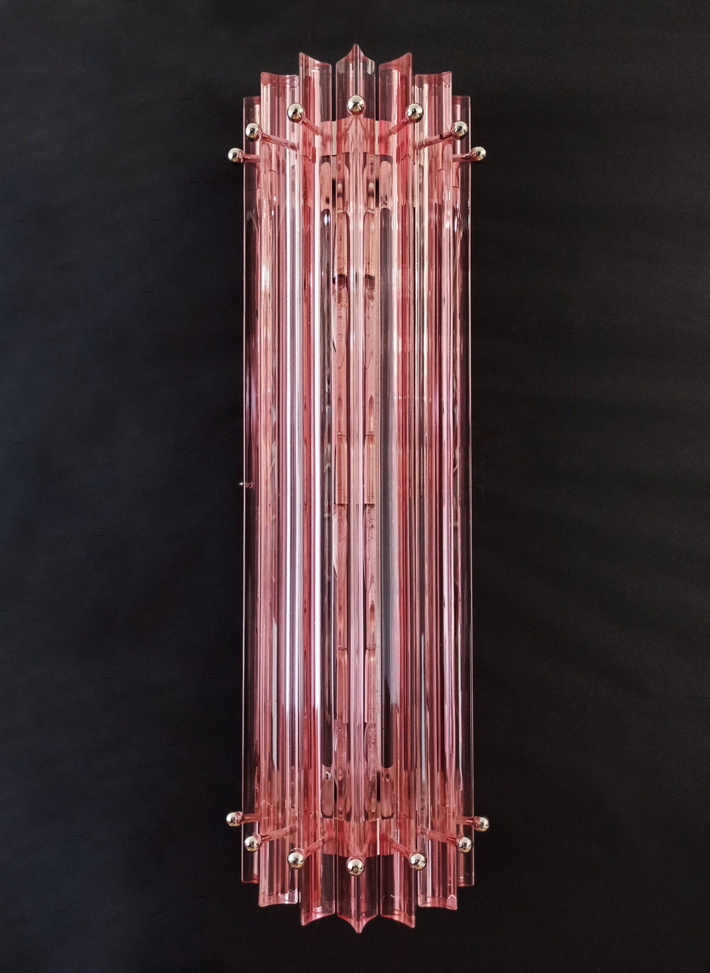 Murano Wall Lamp | 7 Pink Prism Glass | Set of 2