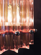 Murano Wall Lamp | 7 Pink Prism Glass | Set of 2