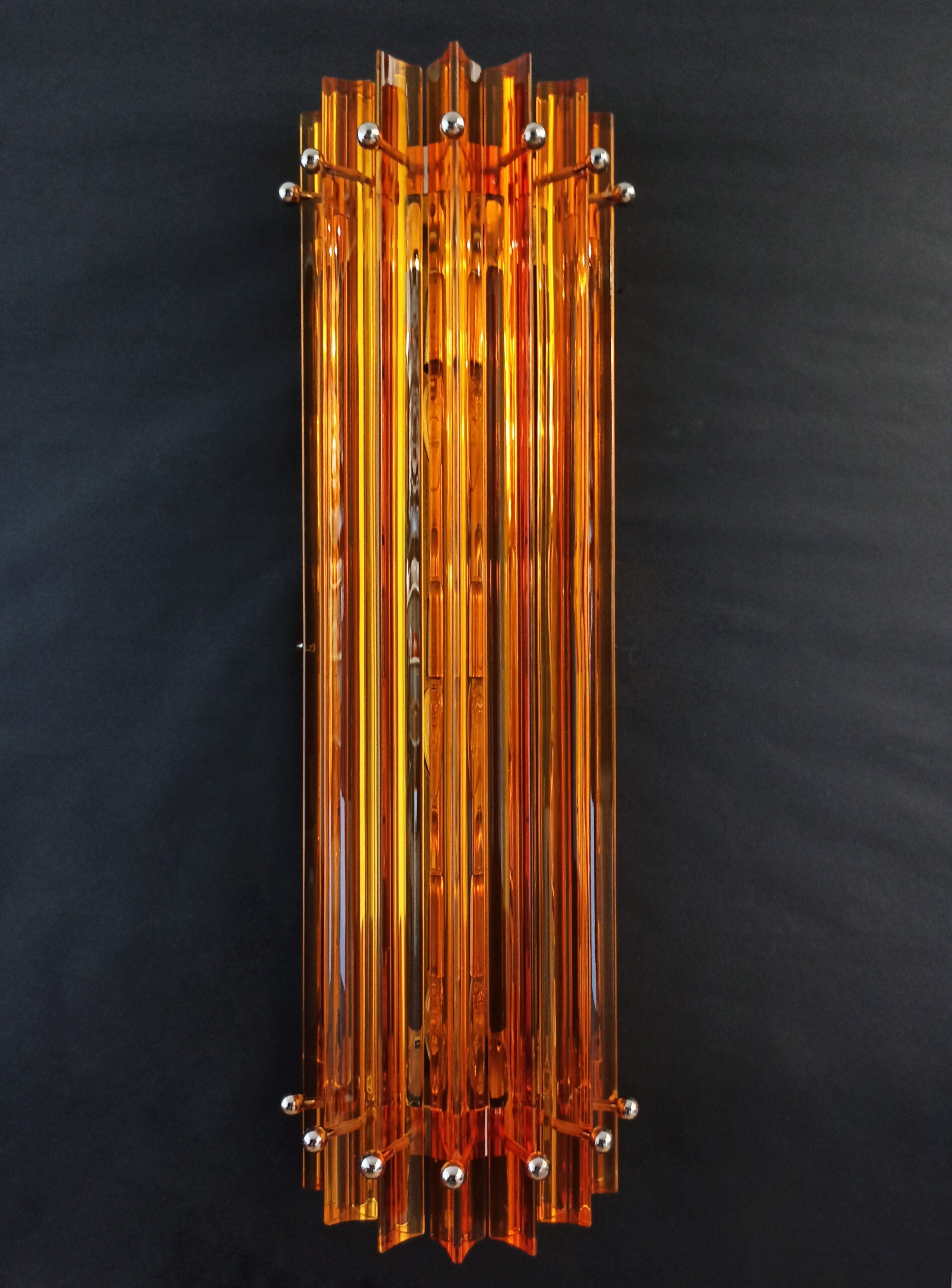 Murano Wall Lamp | 7 Yellow Prism Glass | Set of 2