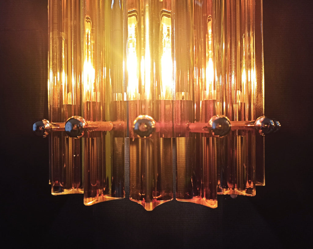 Murano Wall Lamp | 7 Yellow Prism Glass | Set of 2