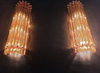 Murano Wall Lamp | 7 Yellow Prism Glass | Set of 2
