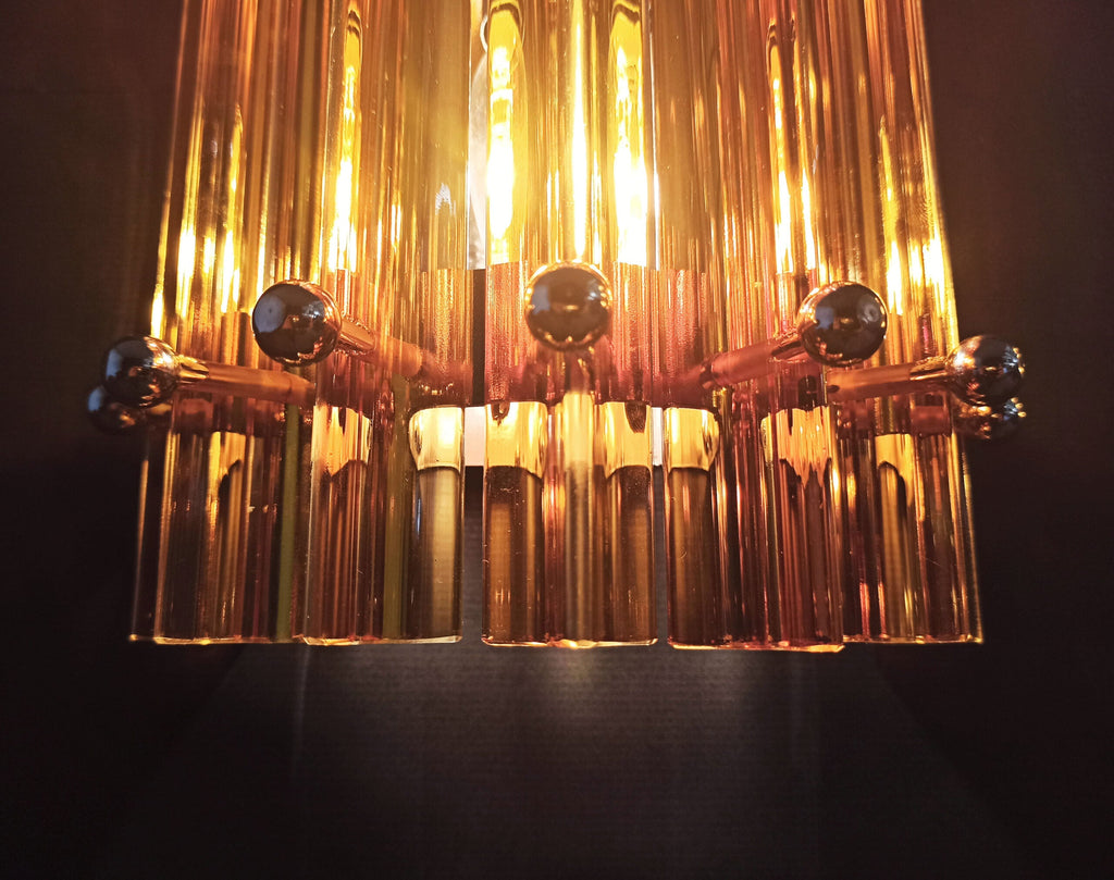 Murano Wall Lamp | 7 Yellow Prism Glass | Set of 2