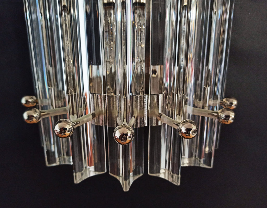 Murano Wall Lamp | 7 Clear Prism Glass | Set of 2