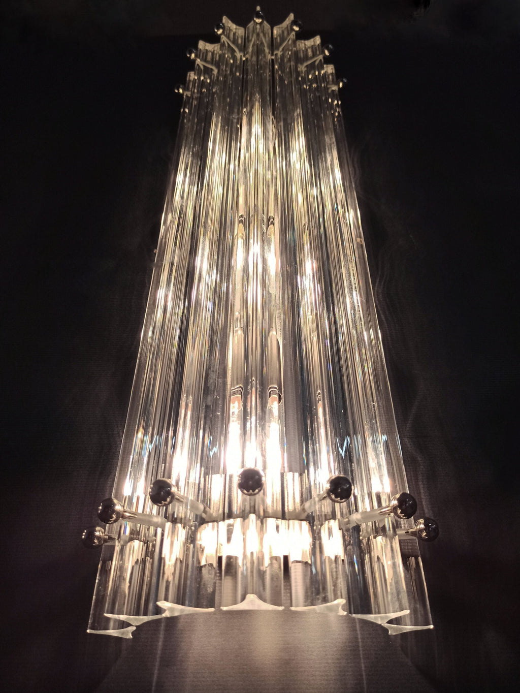 Murano Wall Lamp | 7 Clear Prism Glass | Set of 2