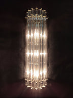Murano Wall Lamp | 7 Clear Prism Glass | Set of 2