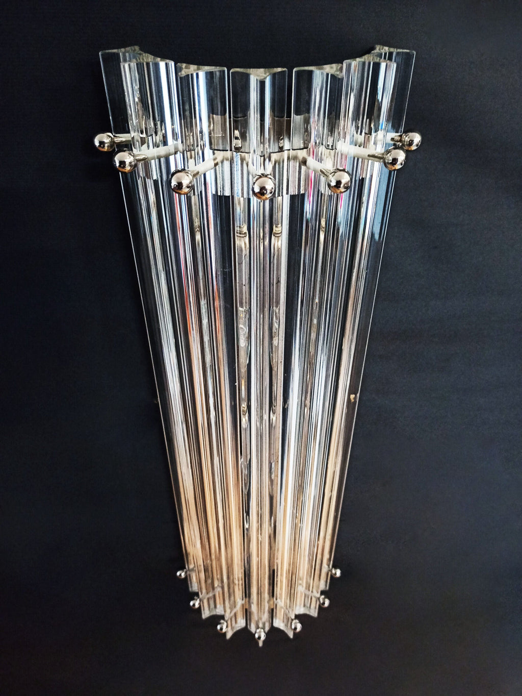 Murano Wall Lamp | 7 Clear Prism Glass | Set of 2