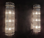 Murano Wall Lamp | 7 Clear Prism Glass | Set of 2