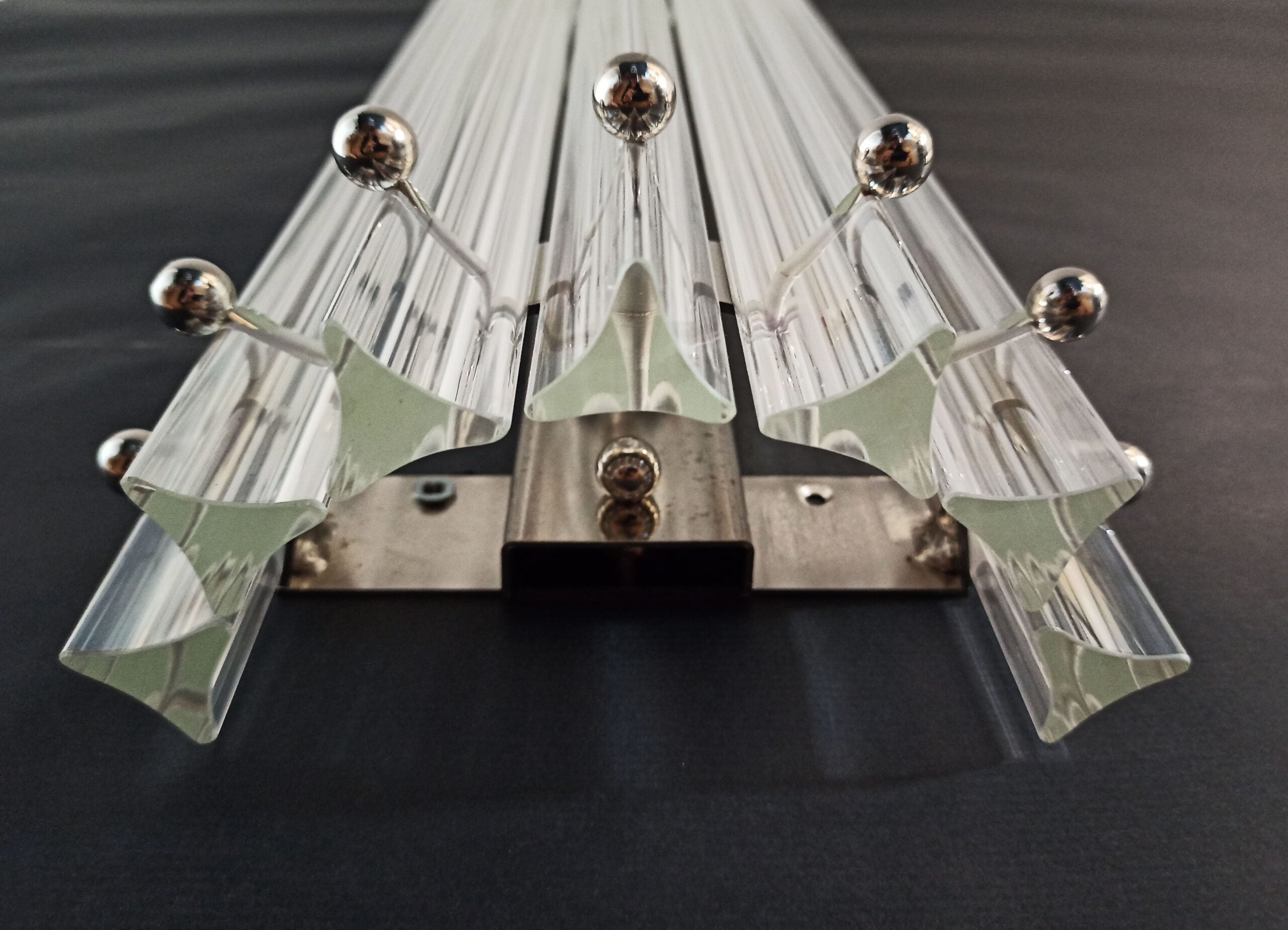 Murano Wall Lamp | 7 Iris Clear Prism Glass | Set of 2