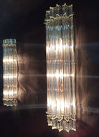 Murano Wall Lamp | 7 Iris Clear Prism Glass | Set of 2