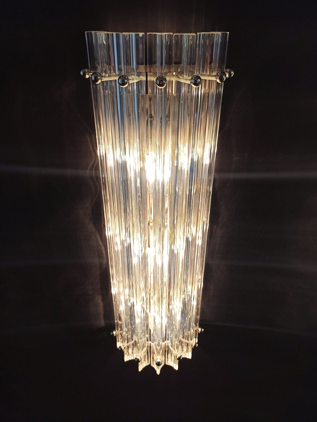 Murano Wall Lamp | 7 Iris Clear Prism Glass | Set of 2