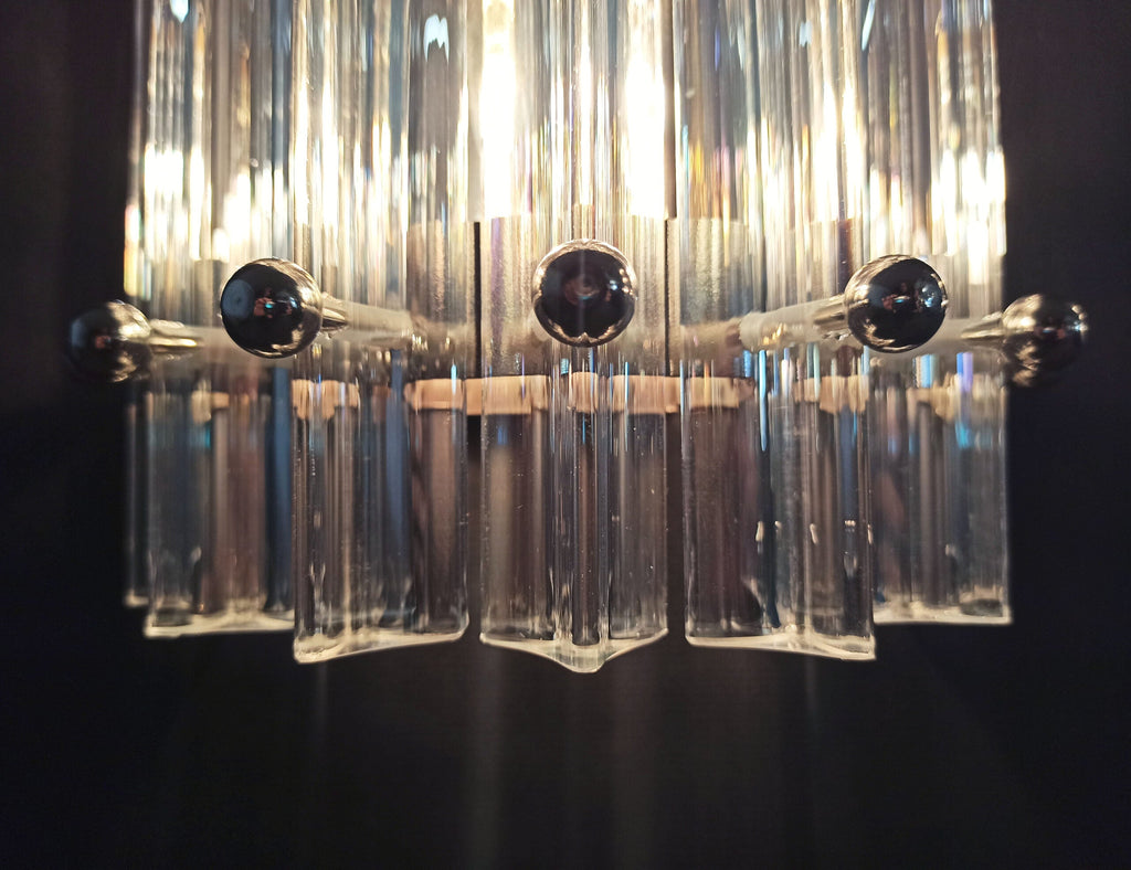 Murano Wall Lamp | 7 Iris Clear Prism Glass | Set of 2