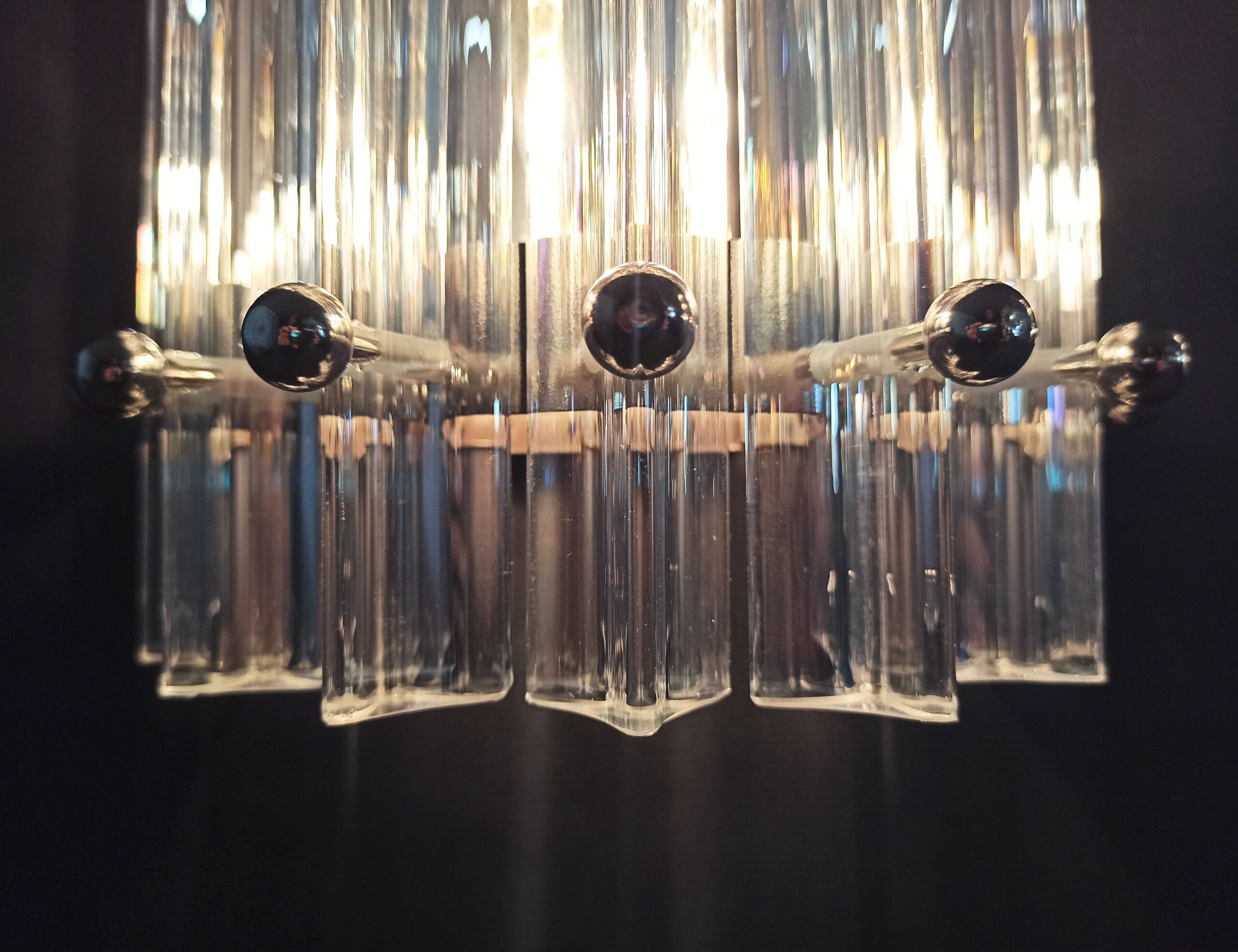 Murano Wall Lamp | 7 Iris Clear Prism Glass | Set of 2