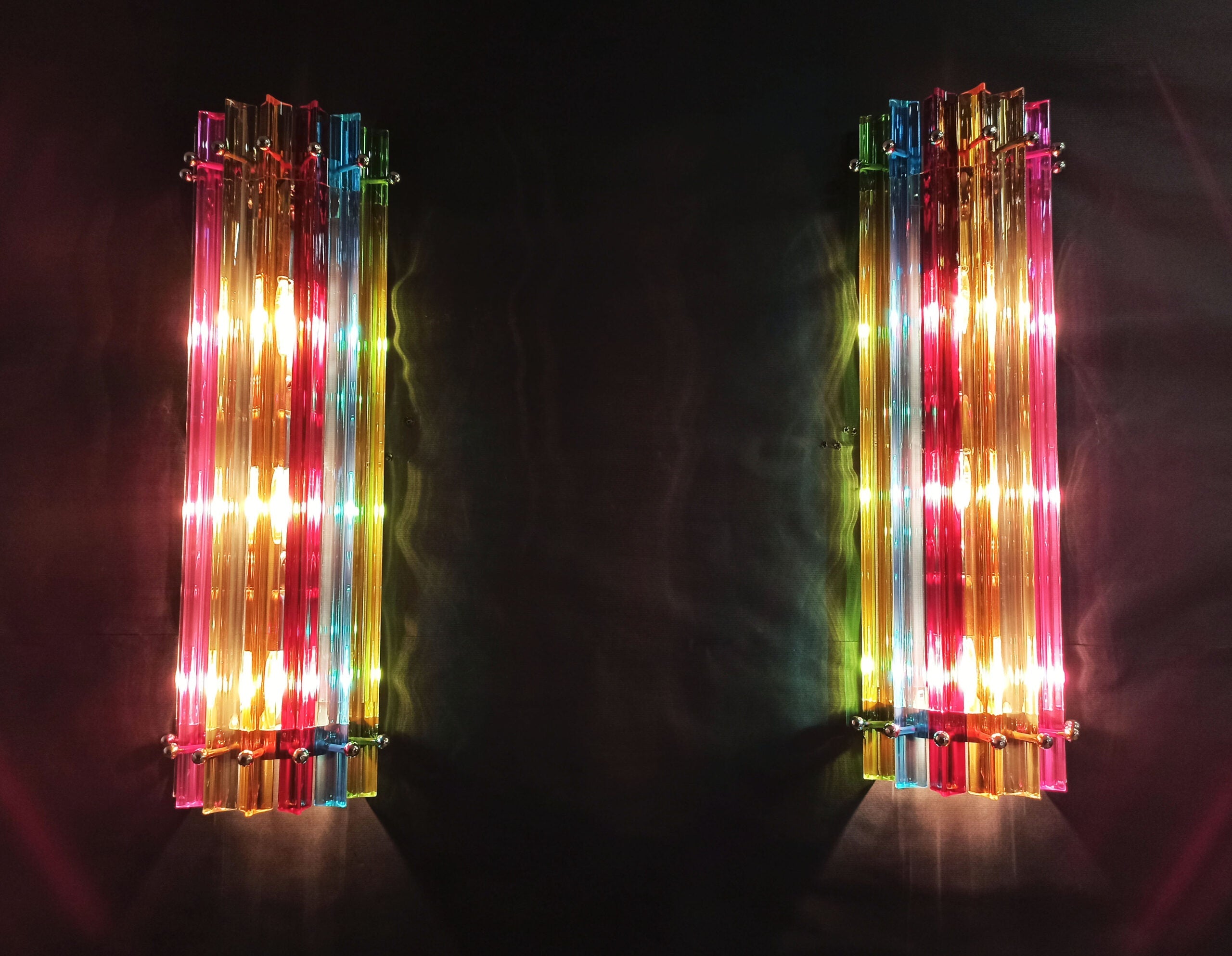 Murano Wall Lamp | 7 Multicolour Prism Glass | Set of 2