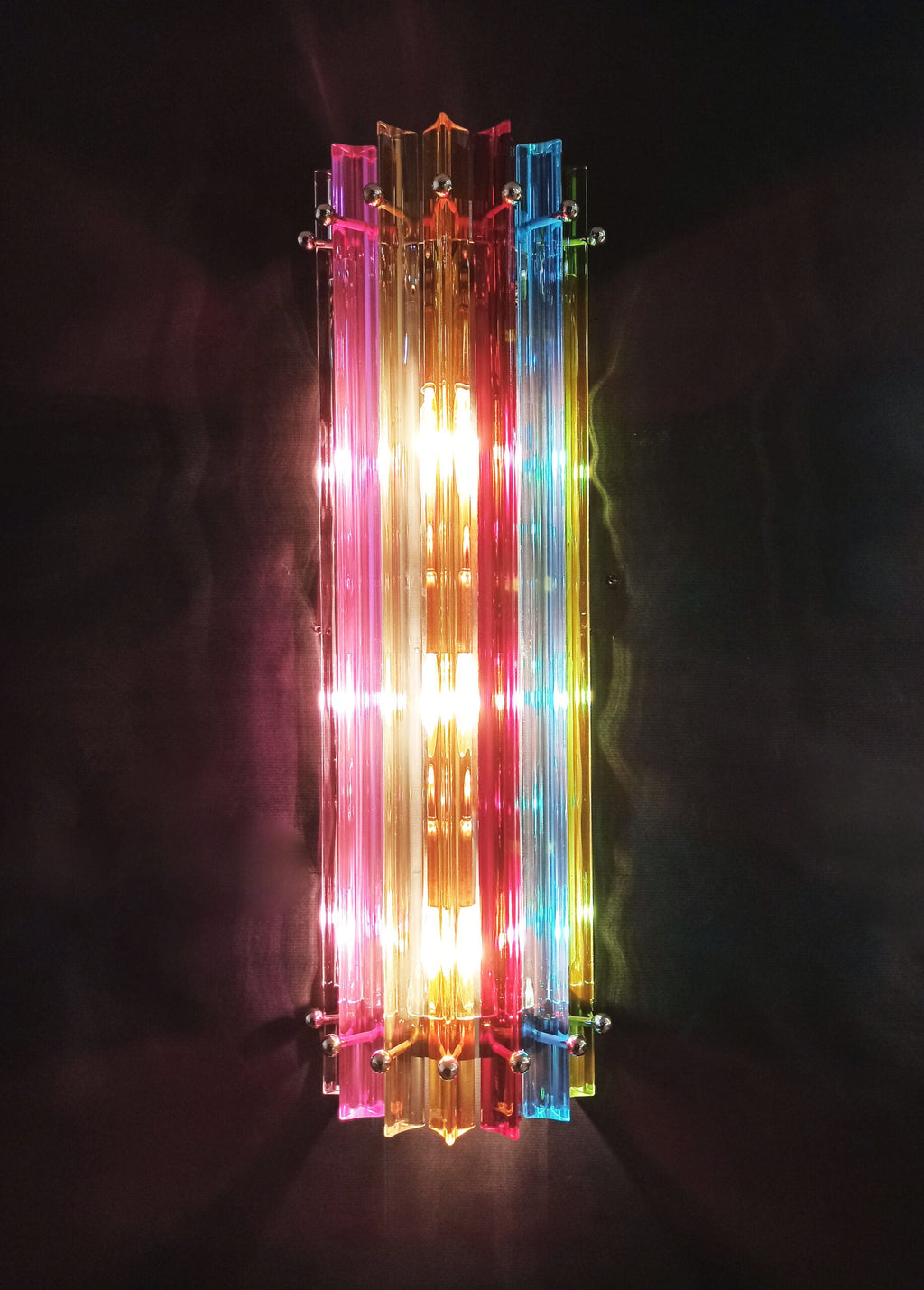Murano Wall Lamp | 7 Multicolour Prism Glass | Set of 2