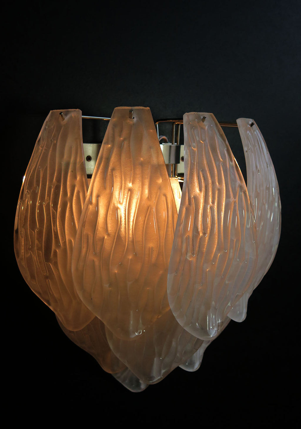 Murano Wall Lamp | 10 Clear Petal Glass | Set of 2