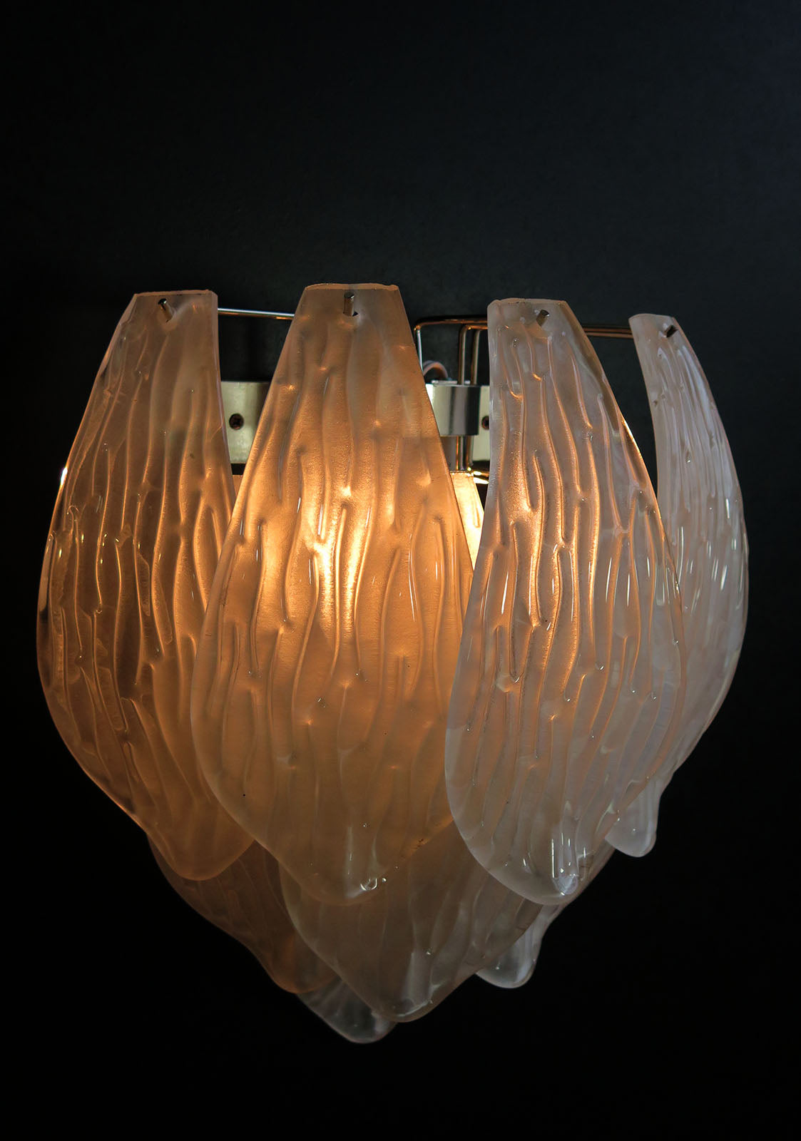 Murano Wall Lamp | 10 Clear Petal Glass | Set of 2
