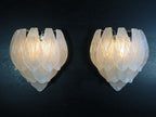 Murano Wall Lamp | 10 Clear Petal Glass | Set of 2