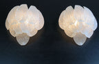 Murano Wall Lamp | 10 Clear Petal Glass | Set of 2
