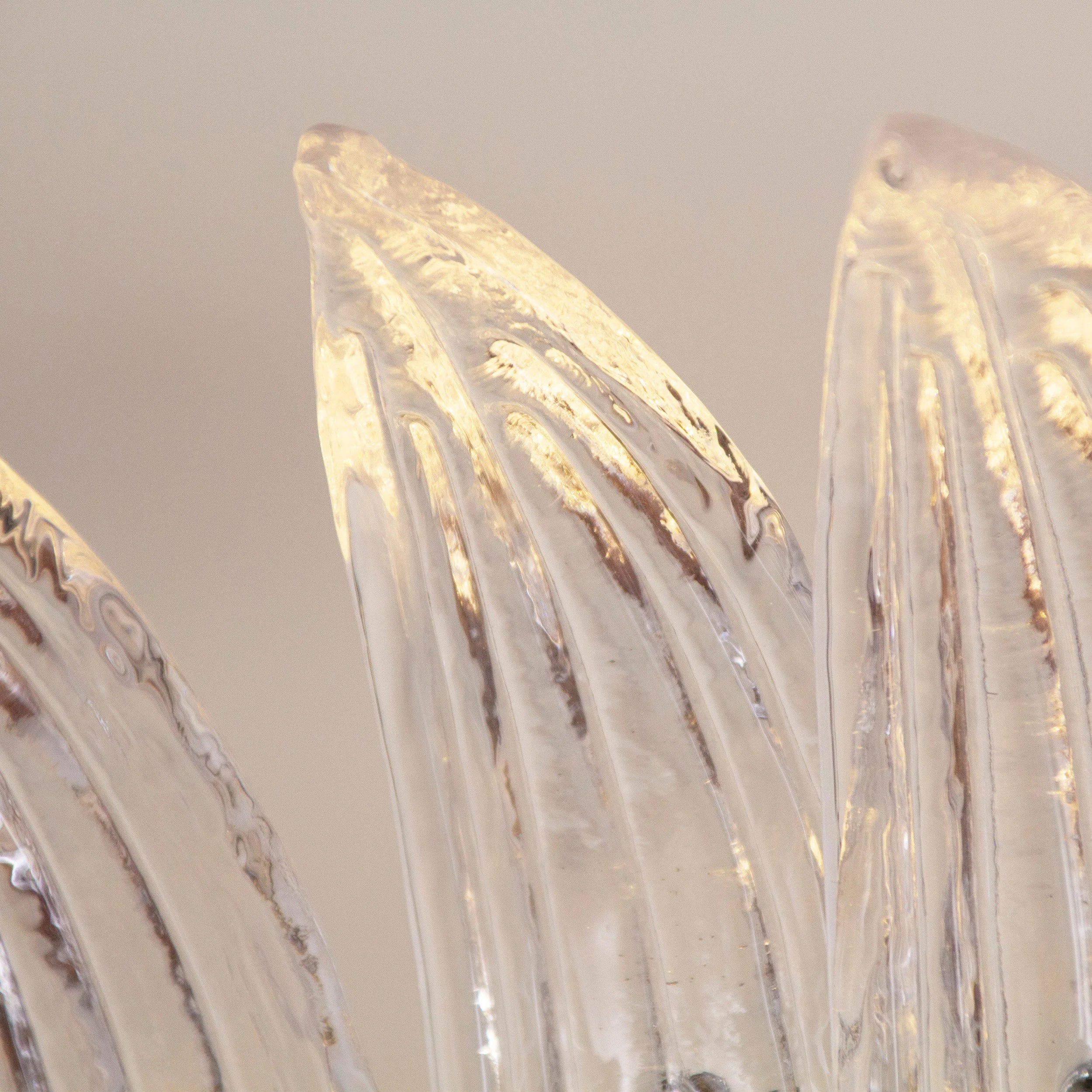 Palm Leaves Murano Transparent Glass Chandelier product image