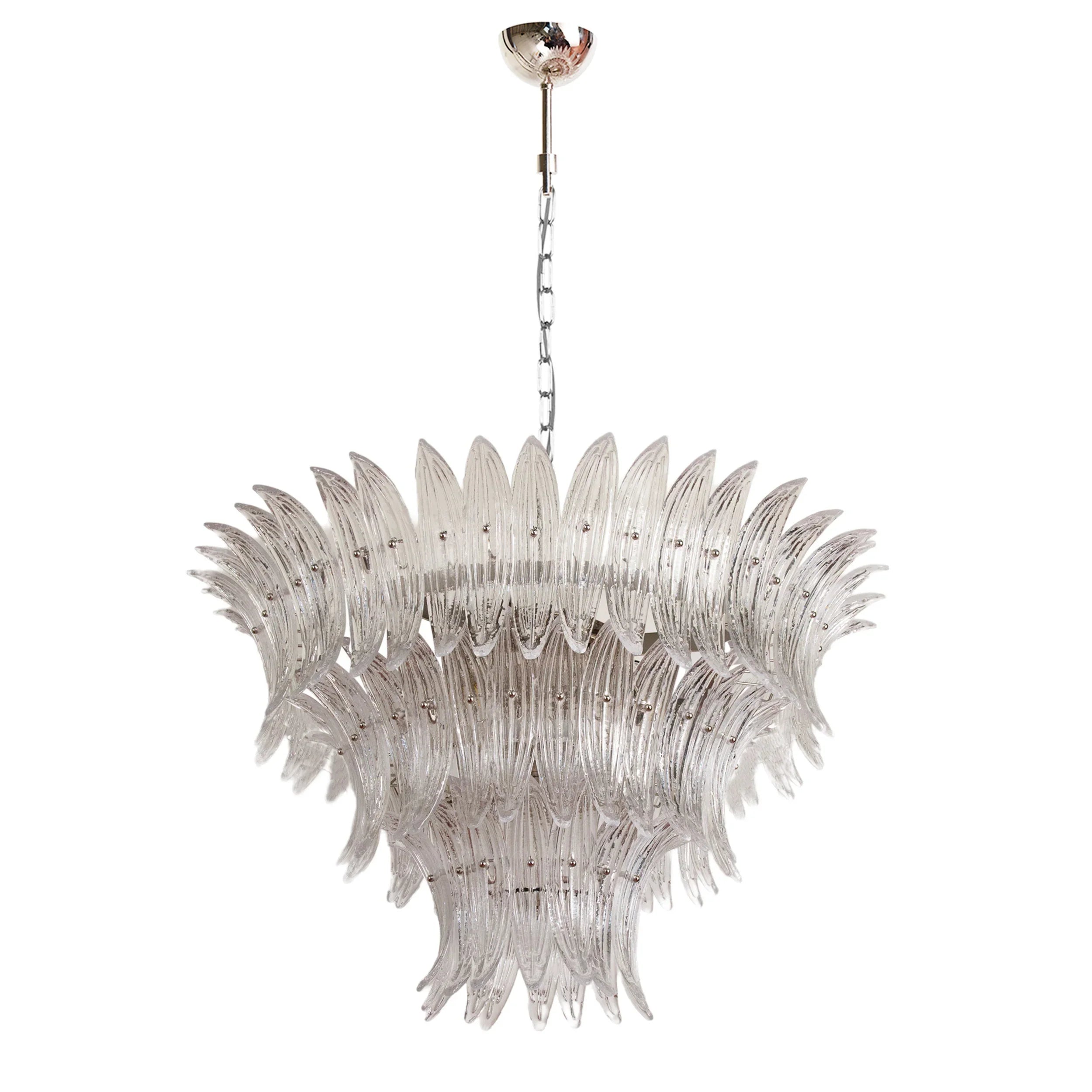 Palm Leaves Murano Transparent Glass Chandelier product image