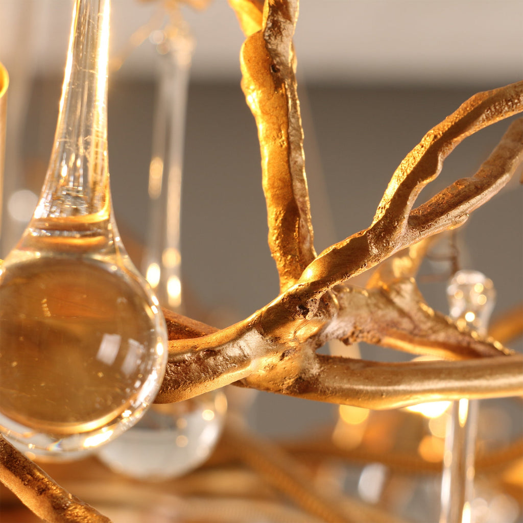 Palwa Branch Brass Crystal Chandelier by Bling Lighting Studio