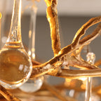 Palwa Branch Brass Crystal Chandelier by Bling Lighting Studio