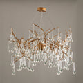 Palwa Branch Brass Crystal Chandelier by Bling Lighting Studio