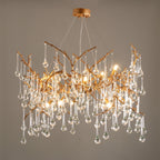 Palwa Branch Brass Crystal Chandelier by Bling Lighting Studio