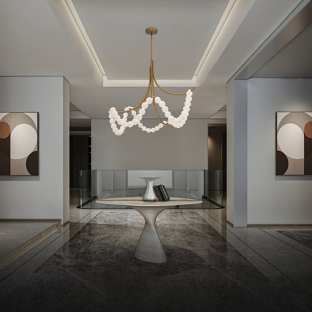 Natural Stone Illuminated Disc Chandelier product image