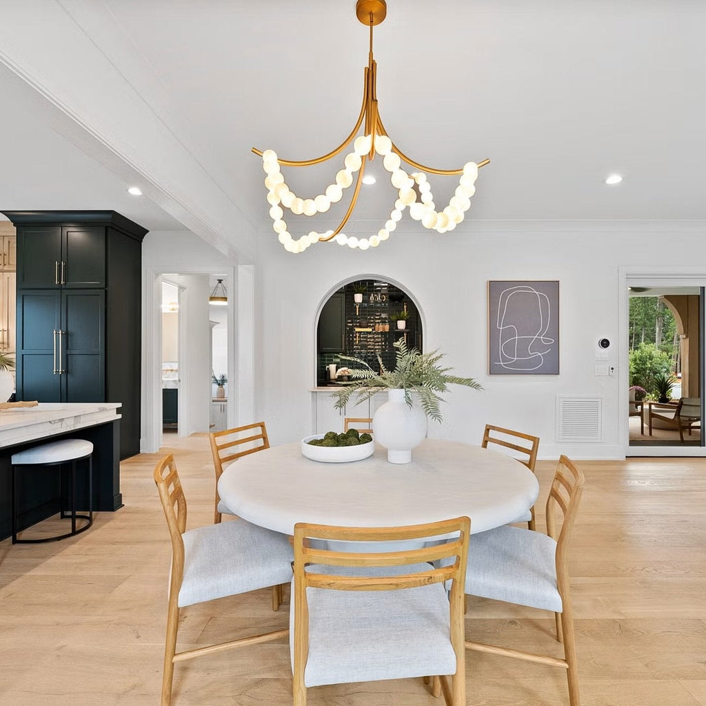 Natural Stone Illuminated Disc Chandelier additional product view