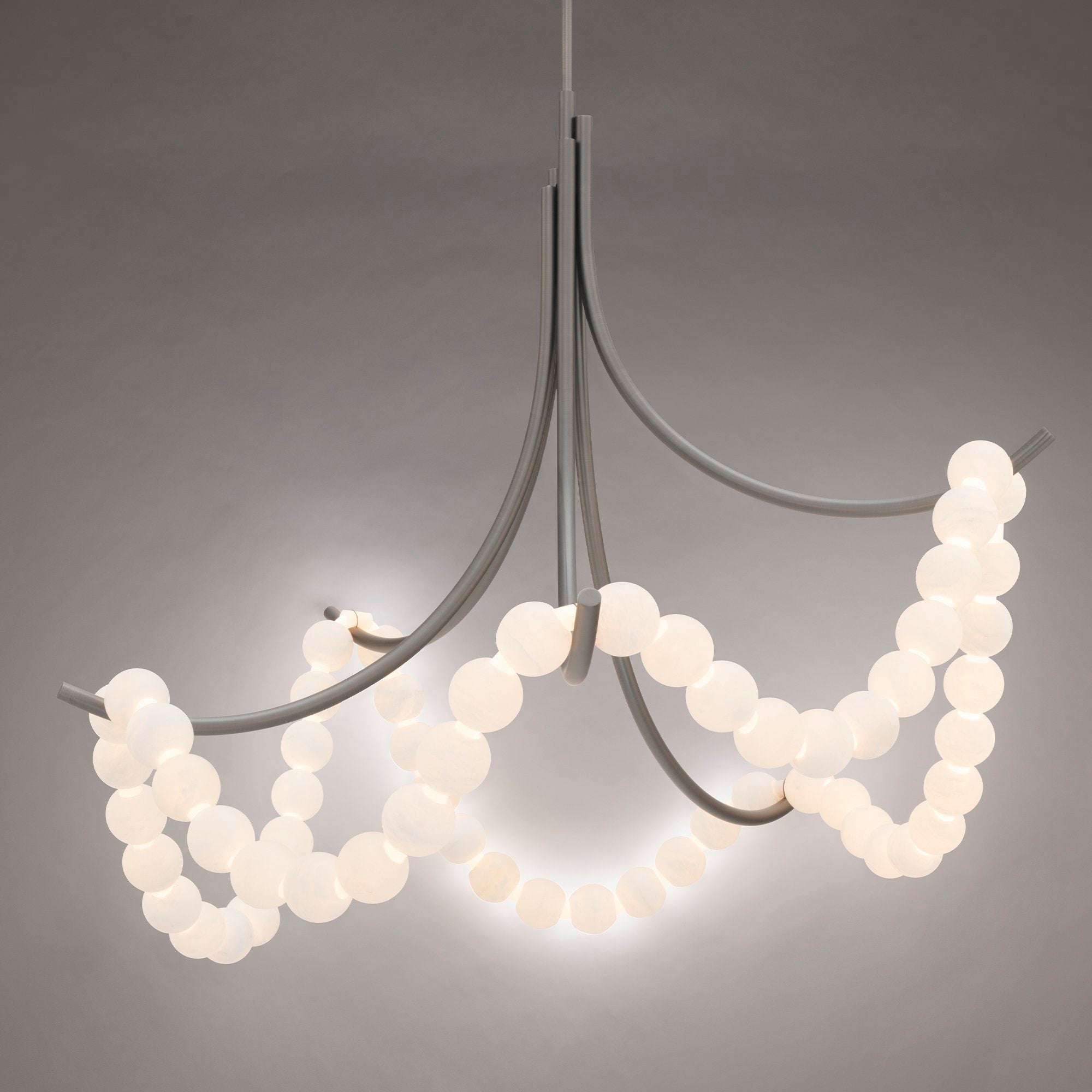 Natural Stone Illuminated Disc Chandelier material and finish detail