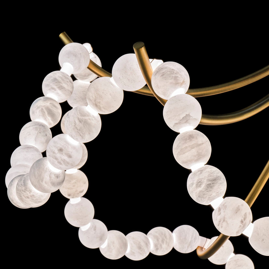 Parel Alabaster Chandelier by Bling Lighting Studio