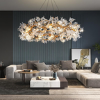 Modern Flower Crystal Round Brass Branch Chandelier by Bling Lighting Studio