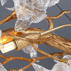 Modern Flower Crystal Round Brass Branch Chandelier by Bling Lighting Studio