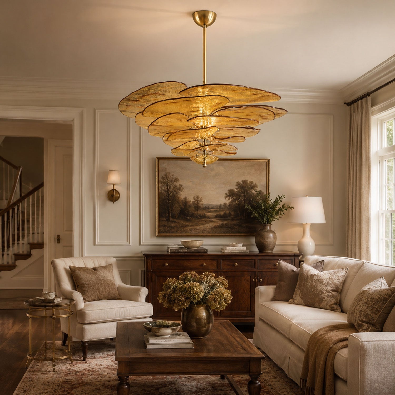 Petals Glass Chandelier Murano lighting by Bling Lighting Studio