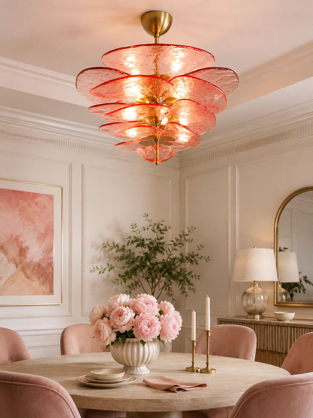 Petals Glass Chandelier Murano lighting by Bling Lighting Studio