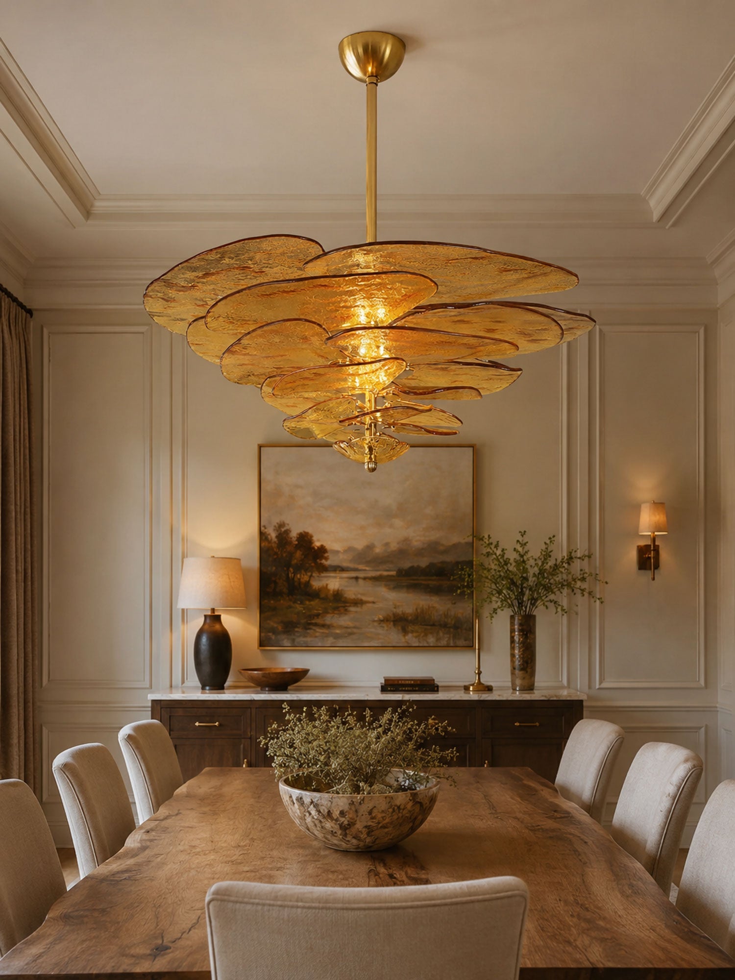 Petals Glass Chandelier Murano lighting by Bling Lighting Studio