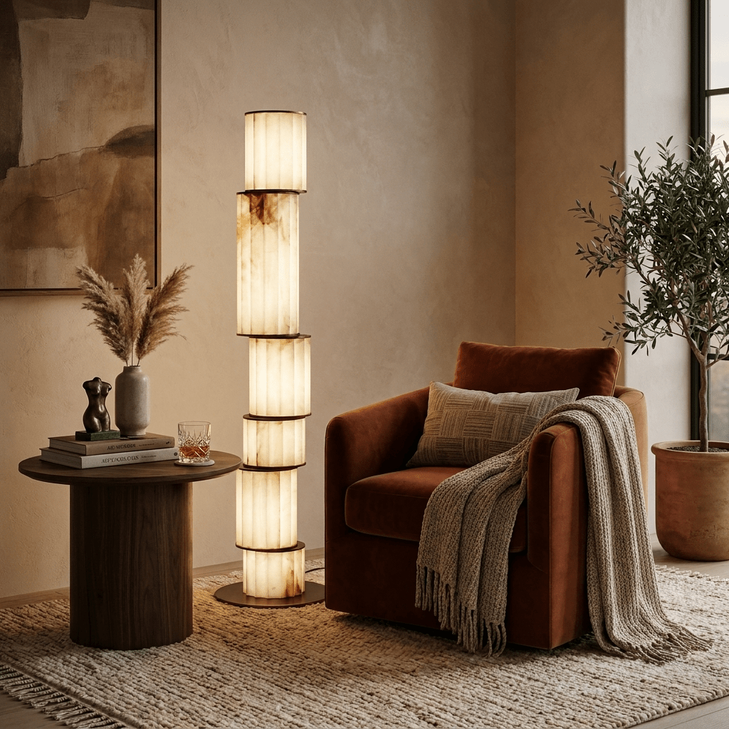 Pillar Alabaster Floor Lamp