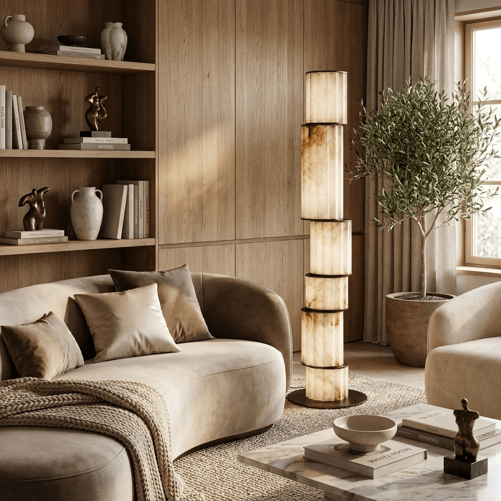 Pillar Alabaster Floor Lamp
